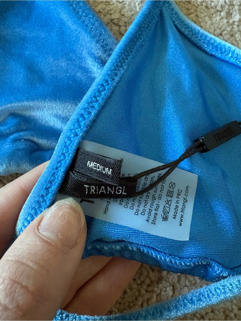 Triangl Blue Velvet Bikini Set - Picture 5 of 5